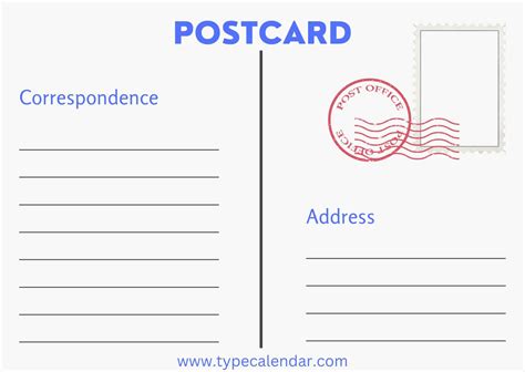 Postcard Writing Template